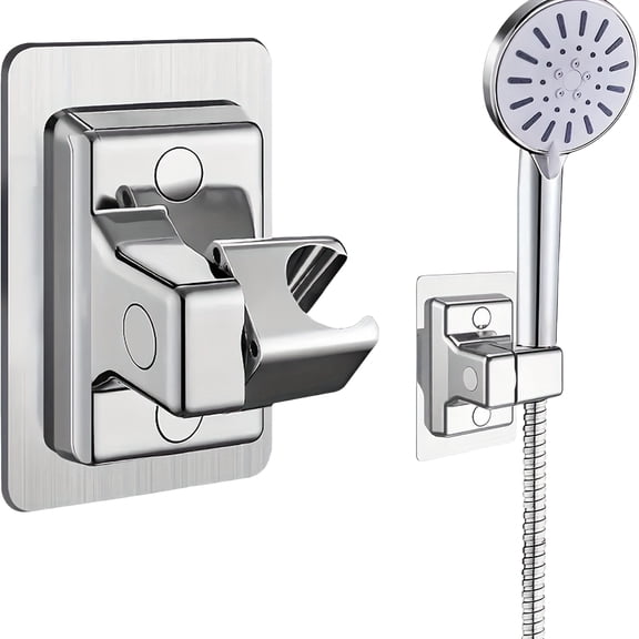 Shower Holder, No Drill Adjustable Shower Holder Bracket, Wall Mount Shower Head Holder For Bathroom Rain Shower Hose And Bath Accessories, Bathroom Shower Installation And Organization