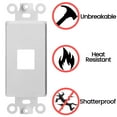 thumbnail image 5 of Big-A - 10 Pack 1 Port Decorator Wall Plate 1-Gang Keystone Decorative Insert, Keystone Jack Single Gang Wall Plate - White, 5 of 6