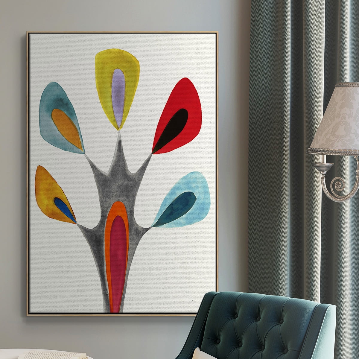 Magic Tricks II Framed Premium Gallery Wrapped Canvas - Ready to Hang - 25 x 37 - Natural Wood Floating Frame