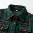 thumbnail image 4 of GYRATEDREAM Toddler Baby Boys Girls Plaid Flannel Shirt Jacket Kids Long Sleeve Lapel Button Down Shirts Fur-Lined Coat Children Fall Winter Tops Outwear Clothes Green for 6 Months-14 Years, 4 of 8
