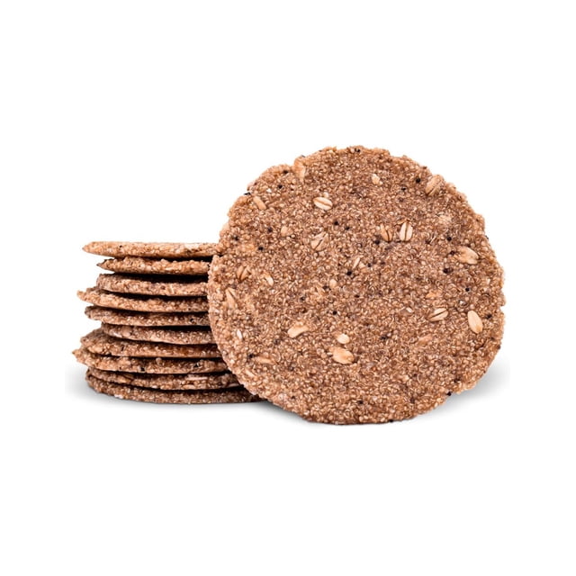 Macrofibra Integral Galleta Oblea Avena Amaranto Almendra - Sin Azucar, Vegano, Sin Gluten, Sin Lactosa, Macrobiotico e Integral, Alto en Fibra 5 botes c/12 pzas.