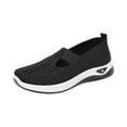 thumbnail image 2 of Stichou 2026 New Women's Woven Orthopedic Breathable Soft Sole Shoes Walking Slip on Diabetic Foam Shoes in Sneakers Arch Support，Daily Commuting Shoes Black, 2 of 8