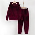 thumbnail image 2 of Posijego Women's Velvet 2 Piece Outfits Velour Sweatsuits Hoodies and Jogger Pants Tracksuit Lounge Sets, 2 of 9