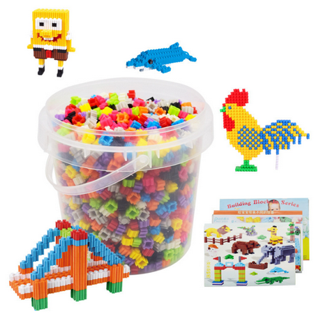 Assembled Micro Building Blocks Barrel Set,Handmade Kids Educational ...