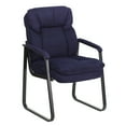 thumbnail image 2 of Flash Furniture Navy Microfiber Executive Side Reception Chair with Lumbar Support and Sled Base, 2 of 7