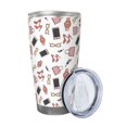 thumbnail image 2 of Bingfone Fashion for 20 Oz Stainless Steel Travel Mug Double Wall Water Coffee Cup for Home,Office, Outdoor Works Great for Ice Drinks and Hot Beverage-Straw Three-piece Set, 2 of 8