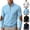 #02 Light Blue, variant on Mens Slim Fit Quarter Zip Pullover, Lightweight Mock Neck Casual Ribbed Knit Sweatshirt with Elbow Patches Long Sleeve Tops, #02 Light Blue, L