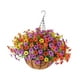 thumbnail image 3 of Cesta de flores artificiales, planta colgante falsa, decoración para colgar , maceta con cadena DIY para hogar, porche, balcón, exterior e Vistoso, 3 of 8