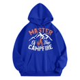 thumbnail image 2 of XIAOCHA Outdoor Hoodie For Adults Long Sleeve Graphic Print Camping Hooded Sweatshirt Daily Pullover Top, Blue, Sizes L, 2 of 3