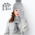 thumbnail image 1 of ADDHAT 1Jgo Conjunto Mujer Gorro Y Bufanda Oscuro Calentador Para Uso Diario, 1 of 6