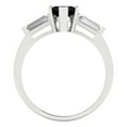 thumbnail image 4 of Three-Stone Engagement Ring for Women - 2ct Natural Onyx in 14K White Gold Promise Ring, 4 of 6