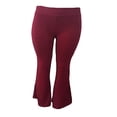 thumbnail image 2 of Pantalon Évasé pour Femmes Uni à Haute Élasticité Polyester Blanc P, 2 of 2