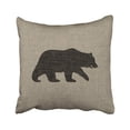 thumbnail image 1 of ARTJIA bear grizzly bear silhouette faux style Pillowcase Pillow Cover 18x18 inches, 1 of 1