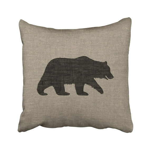 ARTJIA bear grizzly bear silhouette faux style Pillowcase Pillow Cover 18x18 inches