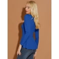 thumbnail image 4 of CamiBásiDe ManLarCon Cuello Redondo Y Peplum Informal PaMujer Color azul S, 4 of 6