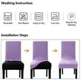 thumbnail image 4 of 4 x Soft Spandex Fit Stretch Short Dining Room Chair Covers with Printed Pattern, Banquet Chair Seat Protector Slipcover for Home Party Hotel Wedding Ceremony (Style 14), 4 of 6