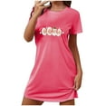 thumbnail image 2 of Pyjamas de Noël pour Femmes, Shorts pour Femmes, Chemise de Nuit de Noël Grande Taille avec Col Rond Imprimé et Manches Courtes pour la Poitrine, Chemises à Manches Courtes pour Femmes, Chemise de Noël pour Femmes, 2 of 2