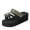 Black, variant on Women'Womens Rhinestone Flip Flops Ankle Strap Platform Sandals Fashion Sparkle Thong Summer Sandals