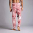 thumbnail image 5 of Wutalume Men's Drawstring Pocket Cuffed Casual Pants with Festive Christmas Print, Soft Home Sleep Pants for Holiday Season and Cozy Nights,Watermelon Red 3XL, 5 of 7