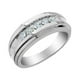 Bracelet de Mariage Diamant pour Hommes 1/2 Carat (ctw) en Or Blanc 14 Carats – image 1 sur 1