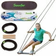 thumbnail image 1 of Swurfer Balançoire Planche à Roulettes, Balançoire de Surf Extérieure, Supporte jusqu'à 200 lbs, à Partir de 6 Ans, Poignées Réglables, Ruban de Préhension, Équipement de Jeu Extérieur pour Enfants et Adultes (Ondes) Bleu, 1 of 1