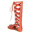 thumbnail image 3 of Soda DB90 Women Nubuck Open Toe Criss Cross Knee High Gladiator Sandal, 3 of 5