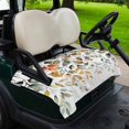 thumbnail image 2 of Golf Cart Seat Covers for 2 Seater,Orange Green Eucalyptus Leaves Microfiber Cart Seat Towel Blanket,Fall Botanical Watercolor Absorbent NonSlip Bench Seats Protector for Golf Course 51"x31", 2 of 9