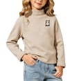thumbnail image 4 of SELONE Mock Neck Sweatshirt Kids Long Sleeve Layering Top Comfy Knitted Solid Sweatshirts Girls Fall Outfits 1-12Y, 4 of 6