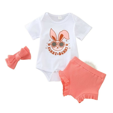 

Girls Short Sleeve Easter Rabbit Prints Romper Bodysuits Shorts Outfits Teen Outfits Girls Baby Girl Clothes Size 3 Months Twins Clothes Girls 3 to 6 Month Baby Girl Clothes Cute Winter Clothes for