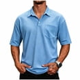 thumbnail image 2 of Ceisia Men's Checkered Short Sleeve Polo Shirt With Chest Pocket Sky Blue XXL Gift, 2 of 6