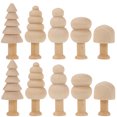 thumbnail image 3 of Miangastore 10Pcs Miniature Tree Craft in Hemlock Wood for Children's Play, 3 of 8