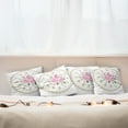 thumbnail image 4 of Ambesonne Shabby Flora Throw Pillow Cover 4 Pack, Vintage Clock Roses, 20", Dark Khaki Pale Pink, 4 of 5
