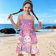 thumbnail image 4 of Uourmeti Girls Axolotl Donuts Dresses 5-6Y Cute Spaghetti Strap Beach Sundress Casual Flared Swing A-Line Tiered Dresses for Girls Princess Holiday Clothes, 4 of 7