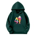 thumbnail image 4 of Tanghaowl Kids Sweatshirts Boys Girls Graphic Print Hooded Sweatshirt Kids Pullover Casual Jacket with Pocket for Children Youth Dark Green 4-5 Years, 4 of 4