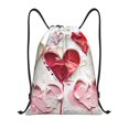 thumbnail image 1 of Fotbe Textured Heart Abstract Art Bolsa Mochila con Cordón Estampada, Bolsa de Gimnasio Deportiva, Bolsa Cinch, Bolsa con Cordón para Hombres y Mujeres-Small, 1 of 6