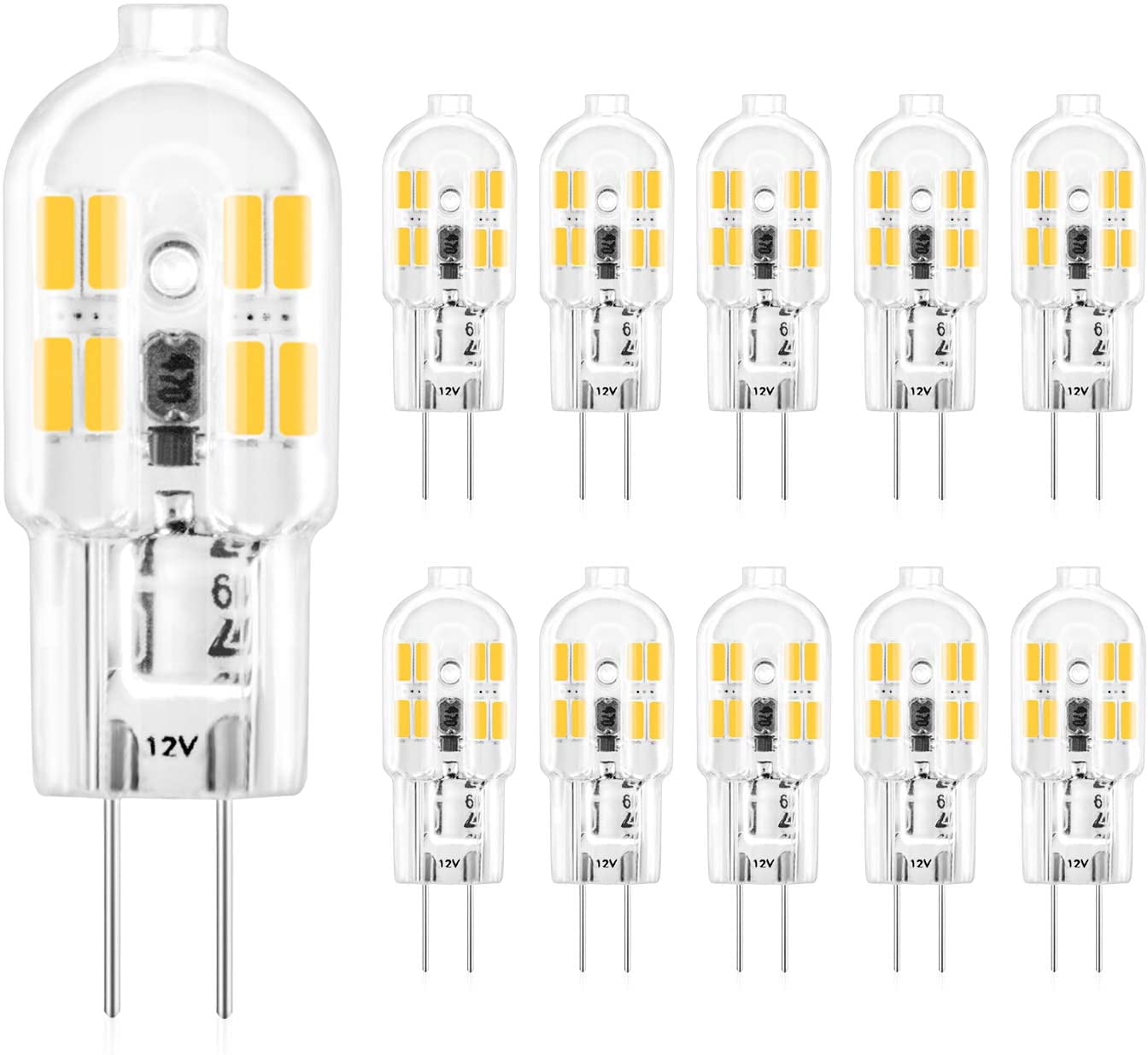 G4 3W AC DC 12V LED  light  Silicone White Warm EQ To 35W Halogen Lamp Bulb