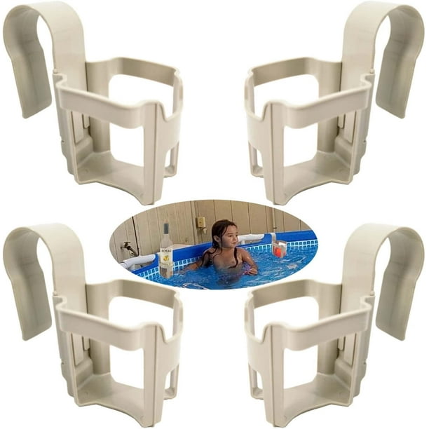 MYSEPT 2 in 1 Pool Side Cup Holder, No Spill Drink Holder Accessory for