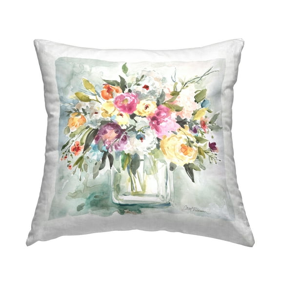 Stupell Industries Floral Mixed Arrangement Decorative Printed Throw Pillow Design by Carol Robinson.