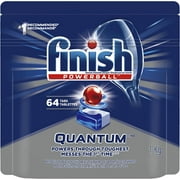 Finish Dishwasher Detergent, Quantum Max, Fresh, 64 Tablets, Shine and Glass Protect