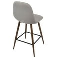 Pebble MidCentury Modern Counter Stool in Walnut and Light Grey by