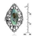 thumbnail image 3 of Heart Filigree Oval Abalone .925 Silver Ring-10, 3 of 5