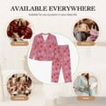 thumbnail image 7 of Picia Cute Strawberry Pattern Women’s Long-Sleeve Sleepwear Set - Soft 2-Piece Loungewear with Pockets, Comfy PJs for Relaxing Nights-Medium, 7 of 7