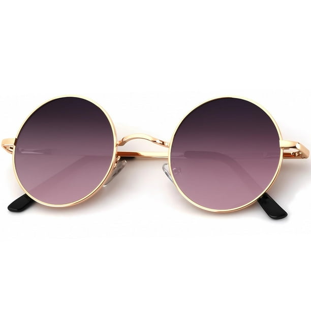 Gafas de sol KALIYADI redondas polarizadas retro de metal UV45 para hombre y mujer