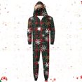 thumbnail image 2 of Odeerbi Christmas Onesie Pajamas for Family Holiday Sleep Jumpsuit Long Sleeve Family Christmas Pajamas Matching Sets Dad Fashion Lattice Print Plush Jumpsuit Sleepwear PJs Set Green, 2 of 6