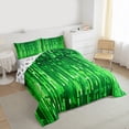 thumbnail image 3 of Homewish Pixel Geometric Striped Queen Comforter Set,Neon Green Bedding Sets,Stripes Lines Bedding Comforter Set For Kids,Super Cozy Room Decor Reversible,3pcs, 3 of 8