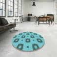 thumbnail image 4 of Ahgly Company Machine Washable Indoor Rectangle Transitional Aquamarine Stone Green Area Rugs, 6' x 9', 4 of 7