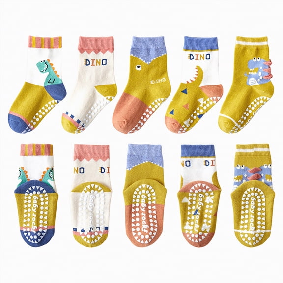HCNTES Toddler Kid Socks Boys Girls Cute Crew Socks Set Children's Fun Socks for Spring Summer 1T 2T 3T 4T 5T 6T 7T Wear(L01-E,1-3 Years)