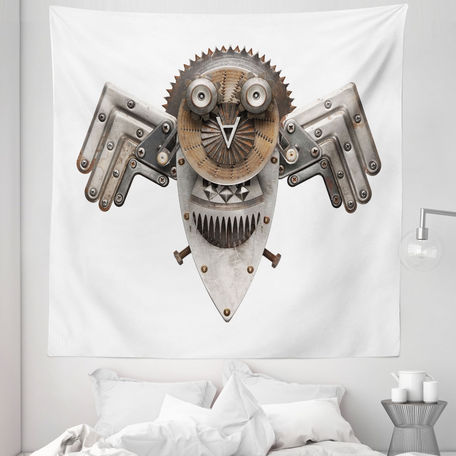 Curated visual reference: Industrial Tapestry Collage With Owl Cog Hardware Gear Machinery Photo Inspiration