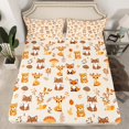 thumbnail image 2 of Homewish Kawaii Deer Fox Bear 4 Pieces Queen Sheet Sets For Preppy Children,Cartoon Animal Ultra Soft Flat Sheet,Jungle Wildlife Queen Fitted Sheet,Microfiber Bedroom Decor, 2 of 7