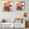 thumbnail image 4 of Designart "Illustration of Simple Zinnia Bouquet II" Floral Framed Wall Art Decor - Traditional Pink Zinnias Entryway Framed Wall Art Print, 4 of 6